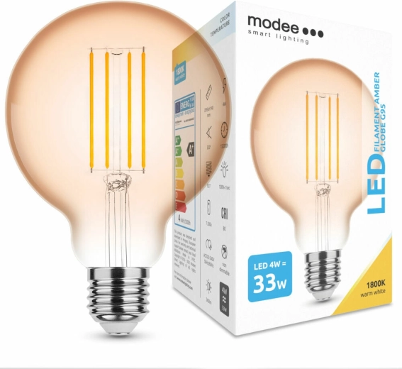 Modee LED filamentlamp amber globe G95 4 W E27 1800 K