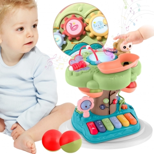 Interactieve educatieve Woopie-boom met LED-trom en piano
