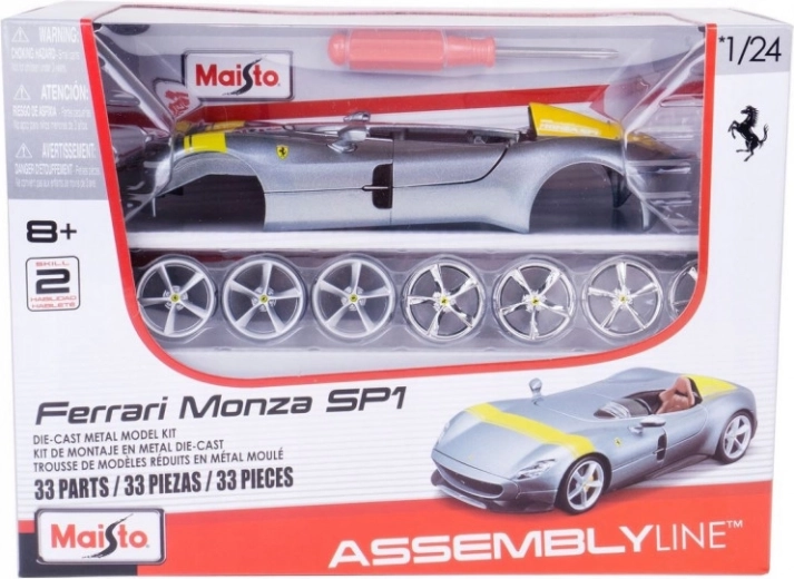 Maisto Ferrari Monza SP1 zilveren autobouwpakket 1:24