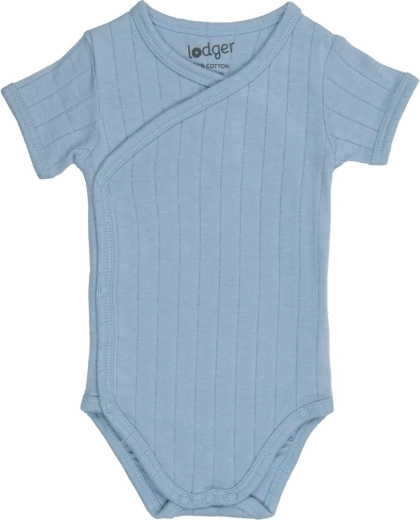 Lodger babyromper met korte mouwen solid blue fogg - 1 stuk