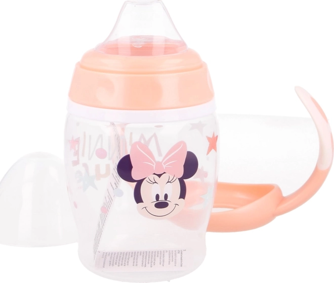 Beker met handvatten en siliconen tuit Minnie 270ml