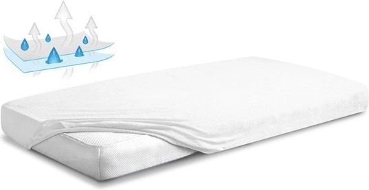 Babymatex waterdicht hoeslaken van badstof 60 × 120 cm wit