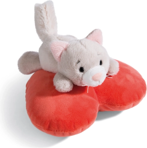 NICI pluchen pluizig katje met hart 13 cm Green