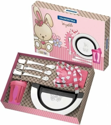 Kinder eetset Tramontina Le Petit, 6-delig, roze