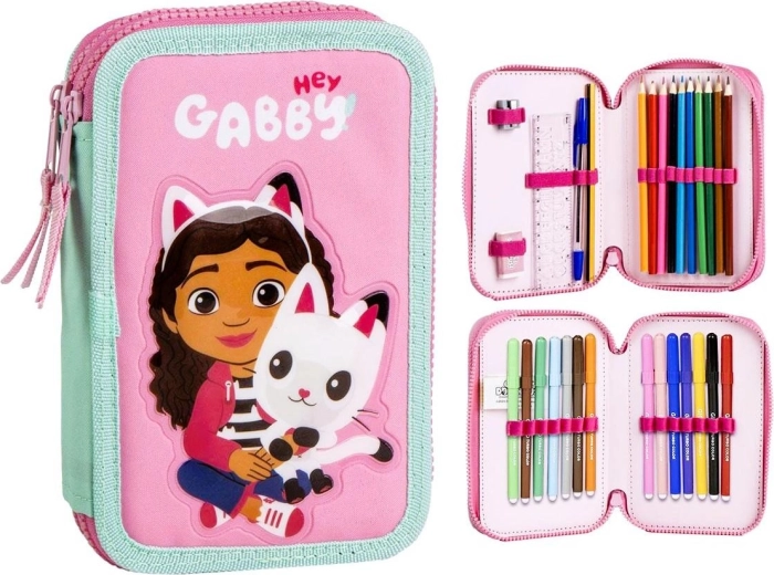 Uitgeruste drielaagse etui Gabby’s dollhouse - 1 stuk