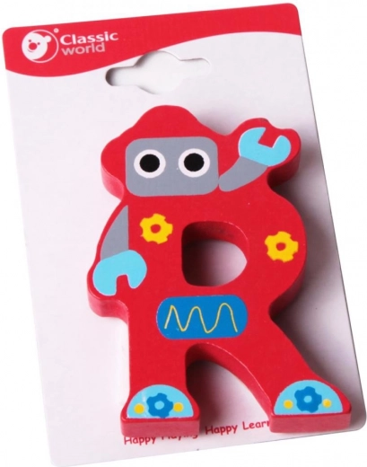 Houten letter R CLASSIC WORLD