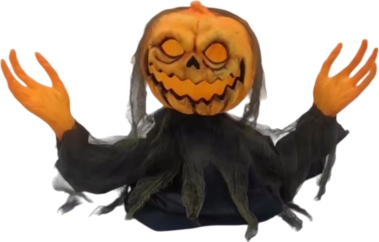 Halloween-decoratie mevrouw pompoen 89 cm