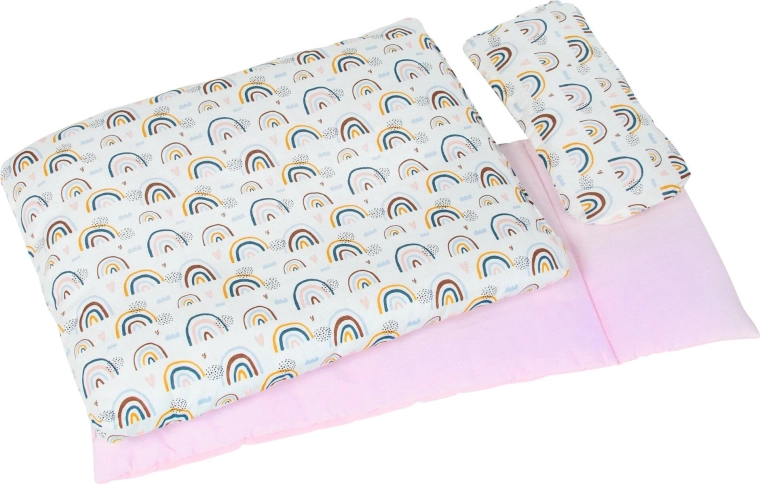 Beddengoedset voor poppen met regenboogmotief - 1 stuk