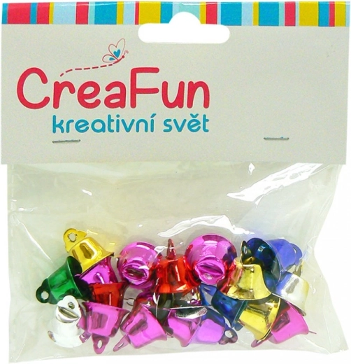 Gekleurde metalen belletjes 14,5 mm – set van 20 stuks