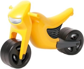 Geel loopfietsje voor kinderen