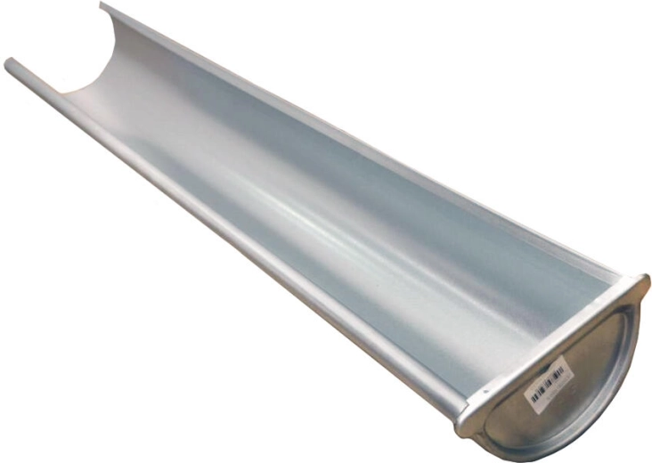 Rechter eindgoot 330 mm, 1 m, verzinkt staal