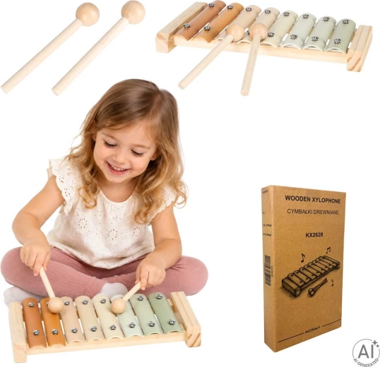 Houten kinderxylofoon met 8 tonen