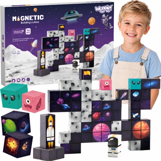 Magnetische constructieblokken ruimte WOOPIE (74 delen)