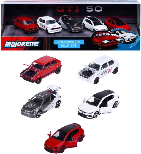 Cadeauset metalen Volkswagen Golf GTI-modellen, 5 stuks