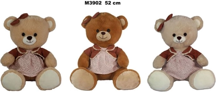 Pluizige teddybeer in een jurk - 1 stuk