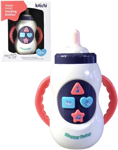 Interactief babyflesje-speelgoed met licht en geluid op batterijen - 1 stuk