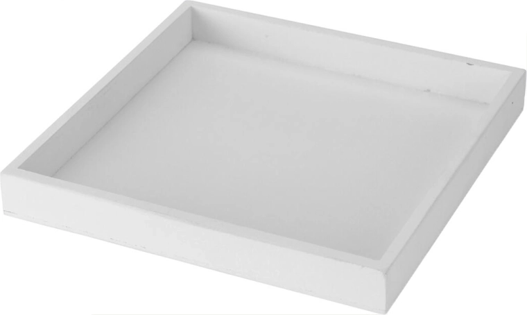 Decoratieve houten dienblad 25 × 25 × 3 cm wit