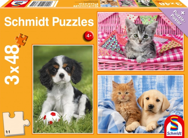 Puzzel mijn favoriete dieren 3x48 stukjes