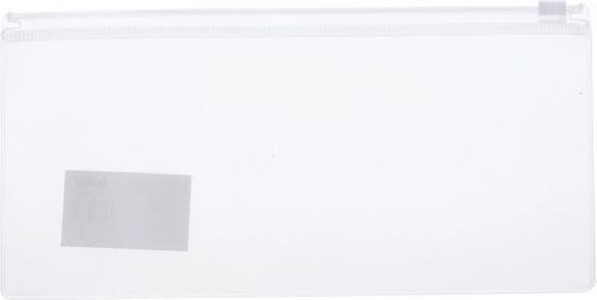 Transparante map met rits 23x11 cm