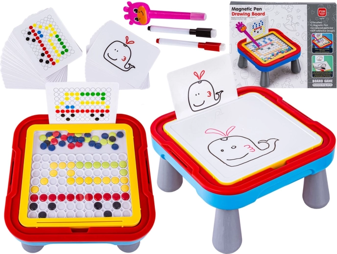 Educatief magnetisch en uitwisbaar bord 2-in-1 met tafeltje en pen