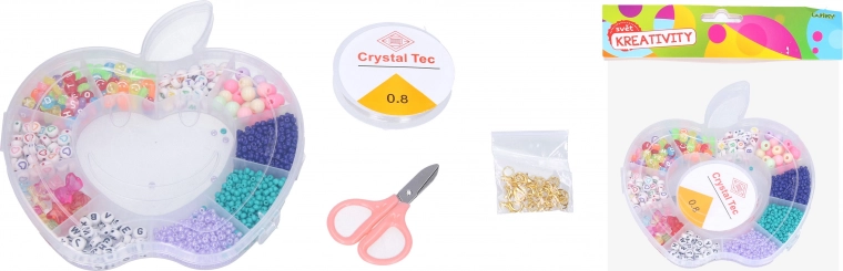 Kralenset met touw en schaar Appel