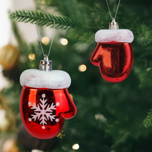 Kerstversiering winterhandschoenen 7,2 × 5 cm – 2 stuks