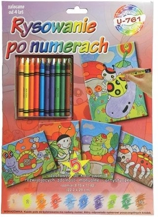 Klassieke kleurset – kleuren op nummer met waskrijtjes - 1 stuk
