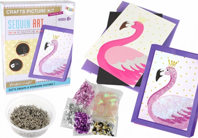 Creatieve DIY Kit Pailletten Spelden Frame Flamingo