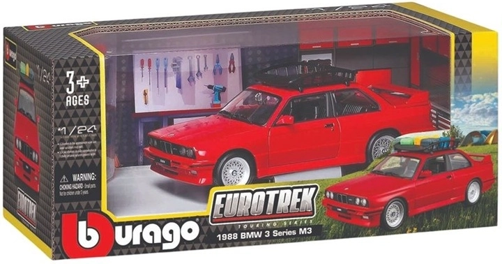 Bburago BMW 3 Series M3 Touring 1988 rood automodel 1:24