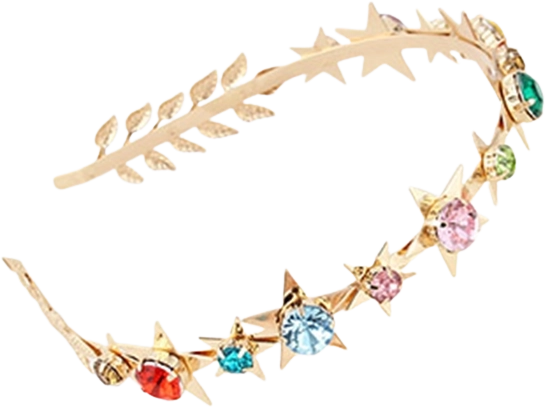 Roze haarband Ster met edelstenen