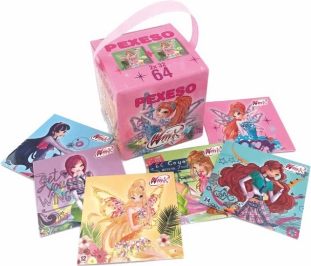 Akim memoryspel in doosje met lint Winx Club (64 kaarten)