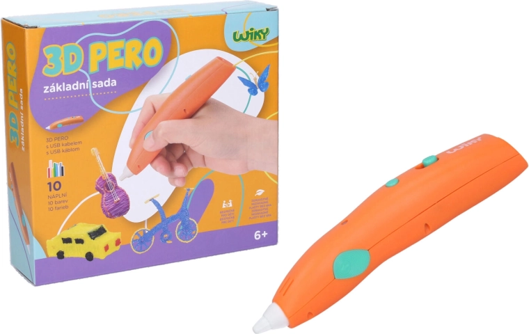 3D‑pen WIKY oranje – startset met vullingen en sjablonen