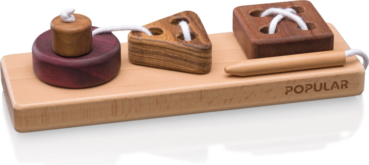 Vormen rijgen – houten rijgspel