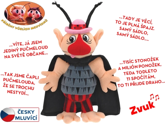 Verhalen van de bijenberen Pučmeloud pluche pratend 26 cm