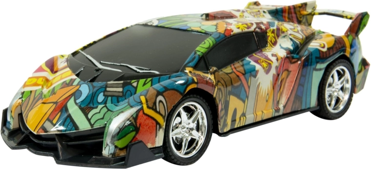 Sportauto met afstandsbediening graffiti - 1 stuk
