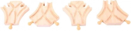 Grote set van vier symmetrische spoorwegenwissels