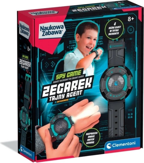 Geheime agentenhorloge met stemvervorming en zaklamp
