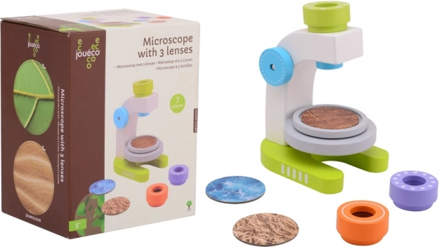 Houten microscoop met drie lenzen Jouéco®