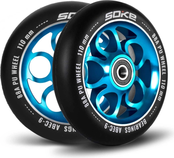 Soke stepwielen 110 mm blauw 2 stuks