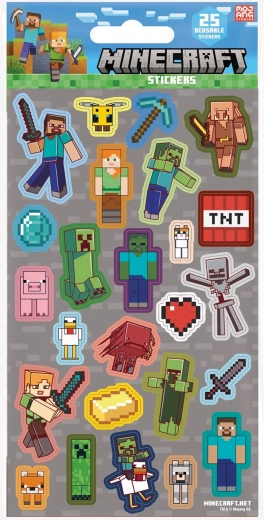 EP Line herbruikbare 3D-stickers Minecraft, 25 stuks