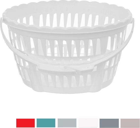 Plastic knijpermandje met handgreep, 22 × 18 × 13 cm (mix kleuren)
