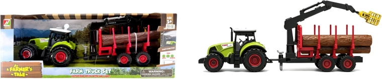 Plejo tractor met geluiden en aanhangwagen