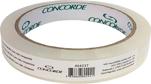 Plakband CONCORDE 15 mm × 66 m, transparant