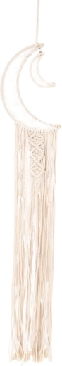 Beige katoenen dromenvanger met maanmotief 95 cm