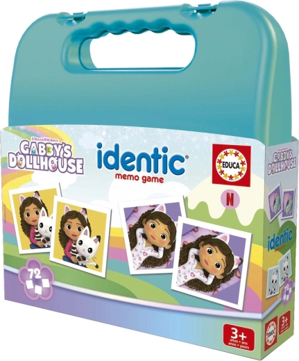Educa memoryspel in koffertje Gabby's Poppenhuis (72 kaartjes)