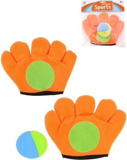 Catch ball vanghandschoenen met bal oranje