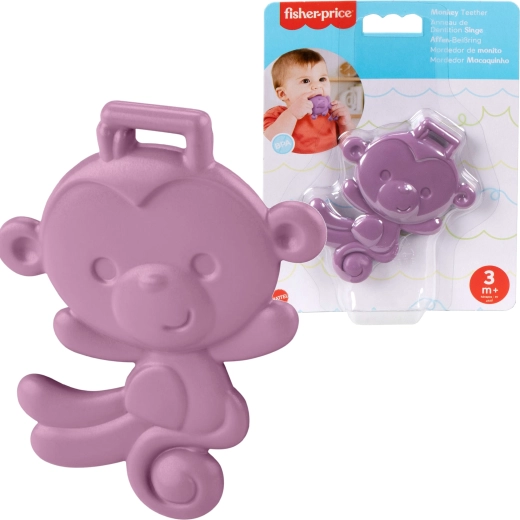 Paarse bijtring voor baby’s aapje FISHER-PRICE