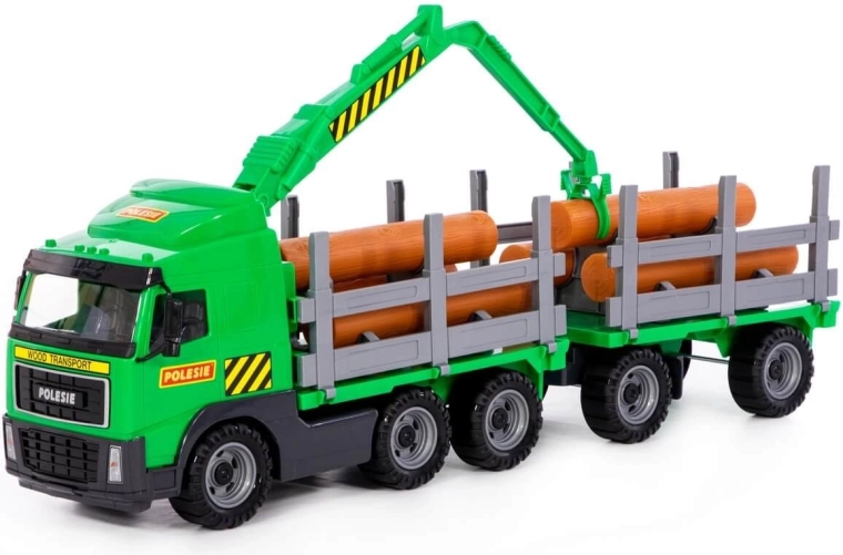 Bosbouwtruck met aanhanger