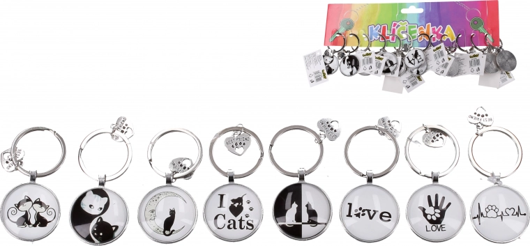 Ronde sleutelhanger Kattenleven