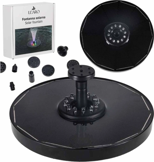 Zonne-energie drijvende fontein voor vijver met LED RGB, 16,5 cm
